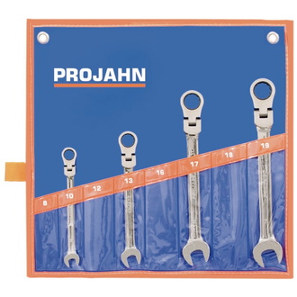 Projahn GearTech Schlüssel Satz flexibel Rolltasche 4-tlg. 10 - 13 - 17 - 19 mm