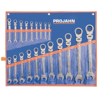 Projahn GearTech Schlüssel Satz Rolltasche 20-tlg., flexibel 6 - 7 - 8 - 9 - 10 - 11 - 12 - 13 - 14 - 15 - 16 - 17 - 18 - 19 - 21 - 22 - 24 - 27 - 30