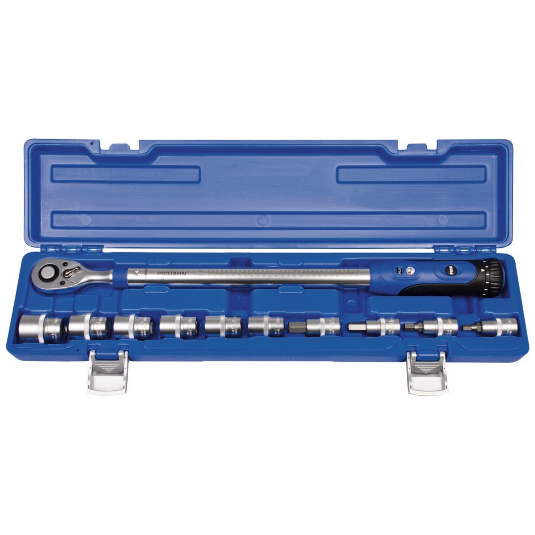 Projahn 1/2 Drehmomentschlüssel-Set, 11-teilig TORQü-PROFI 200 + Stecknusseinsätze Bereich: 40-200 Nm Toleranz: 4%
