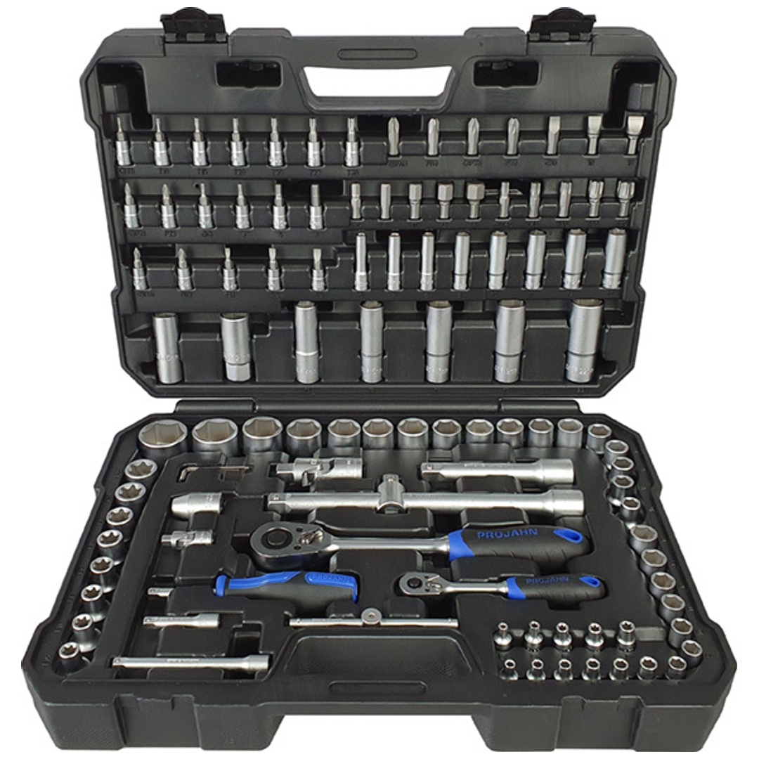 Projahn 1/4+1/2 Steckschlüssel Satz 108-tlg. proficraft, 72 Zahn Knarren