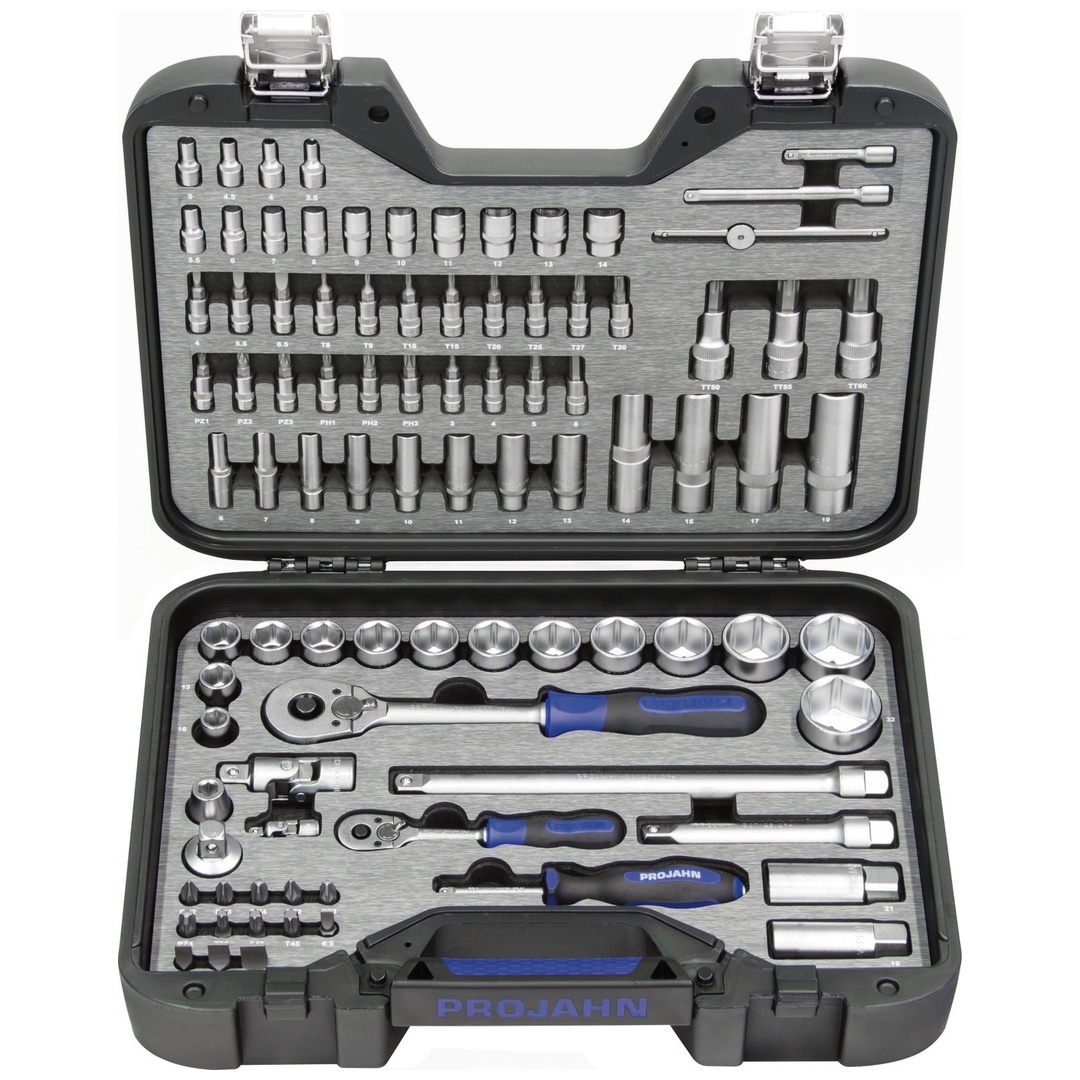 Projahn 1/4 + 1/2 professional Steckschlüssel-Koffer 91-teilig