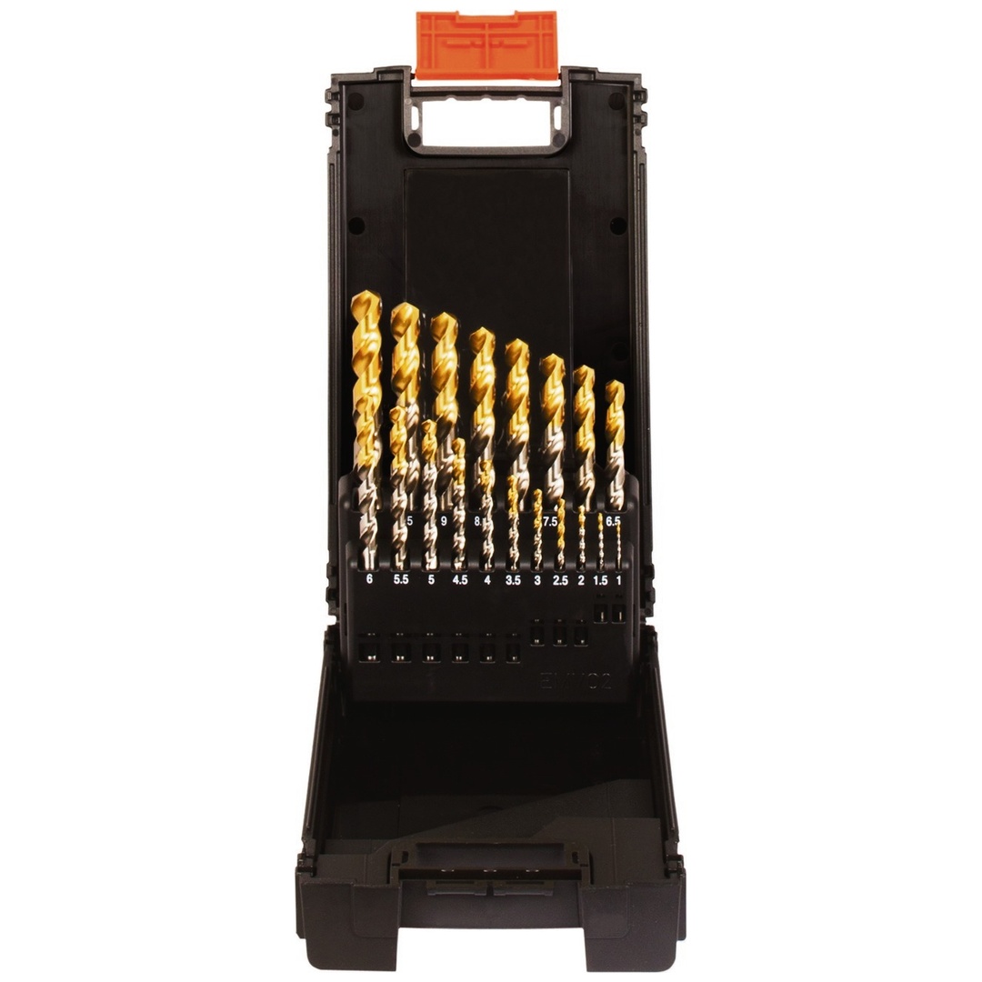 Projahn Kassette Kunststoff HSS-G TiN 19-tlg.. 1 - 10 mm