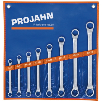 Projahn Doppelringschlüssel Set 8-tlg. 6 x 7 - 8 x 9 - 10 x 11 - 12 x 13 - 14 x 15 - 16 x 17 - 18 x 19 - 20 x 22 mm