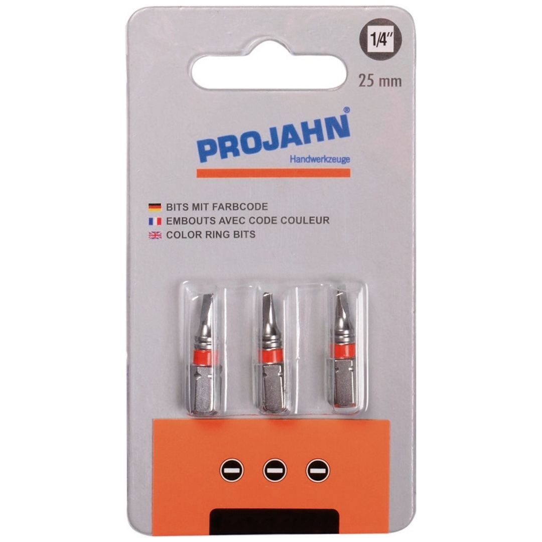 Projahn 1/4 markierter Bit Schlitz 4 mm 3er Pack L25 mm
