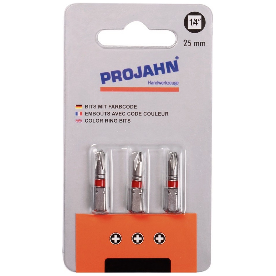 Projahn 1/4 markierter Bit Phillips Nr. 3. 3er Pack L25 mm