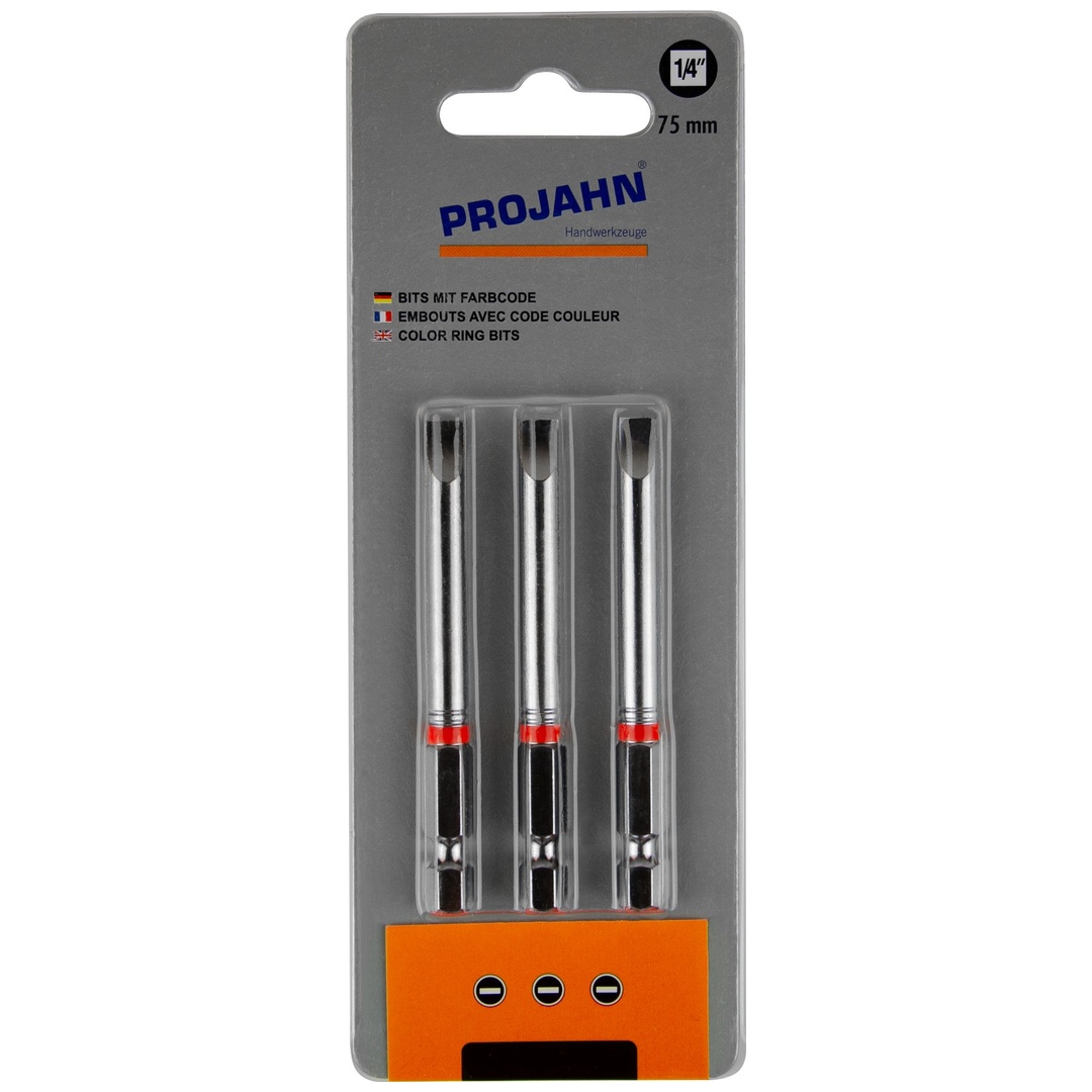 Projahn 1/4 markierter Bit L75 mm Schlitz 4 mm 3er Pack