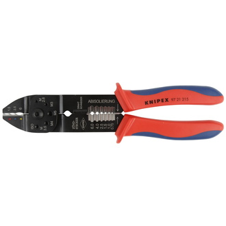 Knipex Crimpzange, mit Mehrkomponenten-Hüllen, schwarz lackiert 230 mm, Oval-Crimp