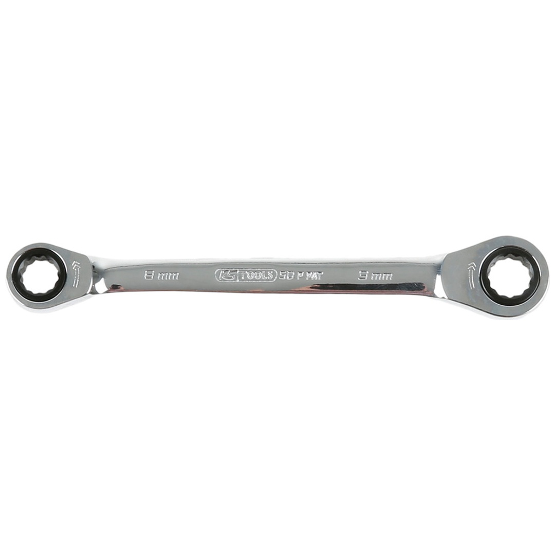 KS Tools GEARplus Doppel-Ratschenringschlüssel, 8x9 mm