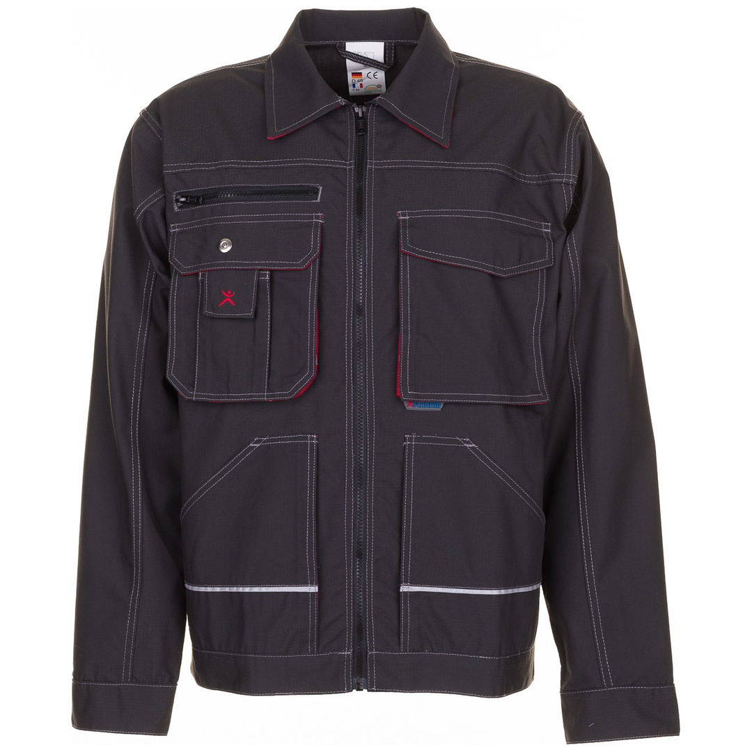Planam Bundjacke Basalt Gr. 48 anthrazit/rot