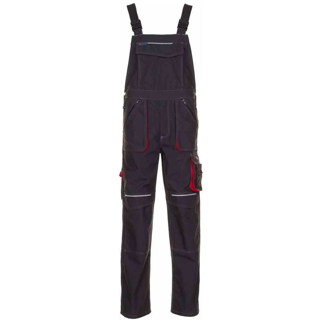 Planam Latzhose Basalt Gr. 60 anthrazit/rot