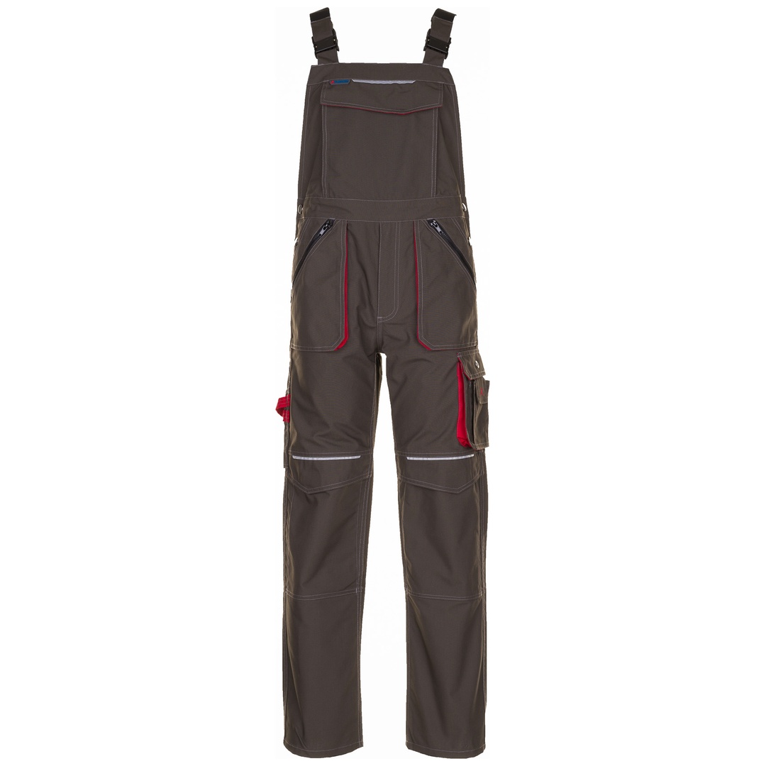 Planam Latzhose Basalt Gr. 24 oliv/rot