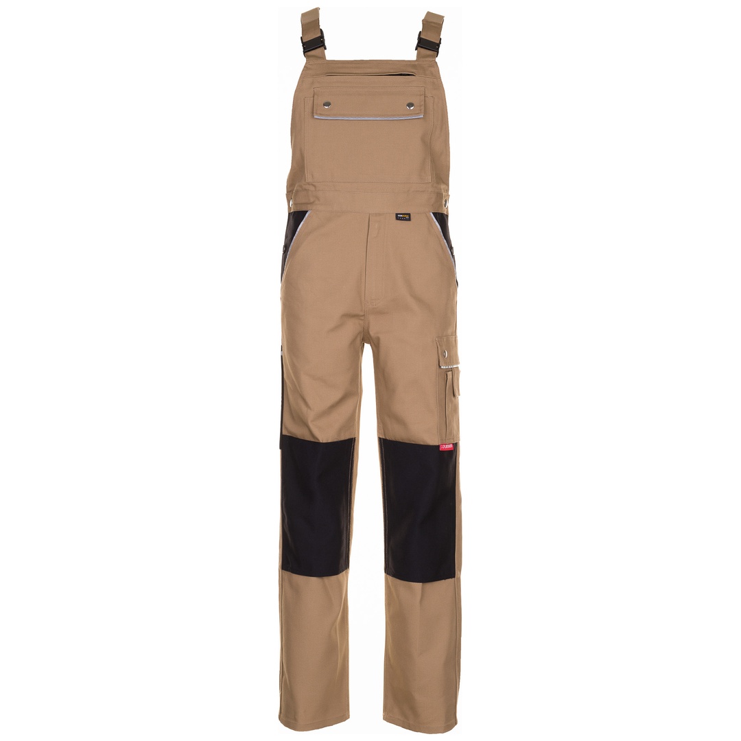 Planam Latzhose Canvas 320 Gr. 42 khaki/schwarz