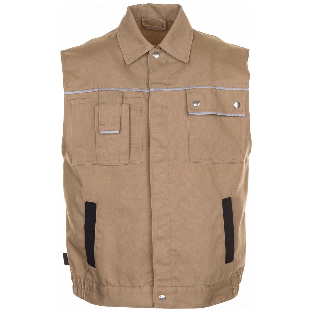Planam Weste Canvas 320 Gr. L khaki/schwarz