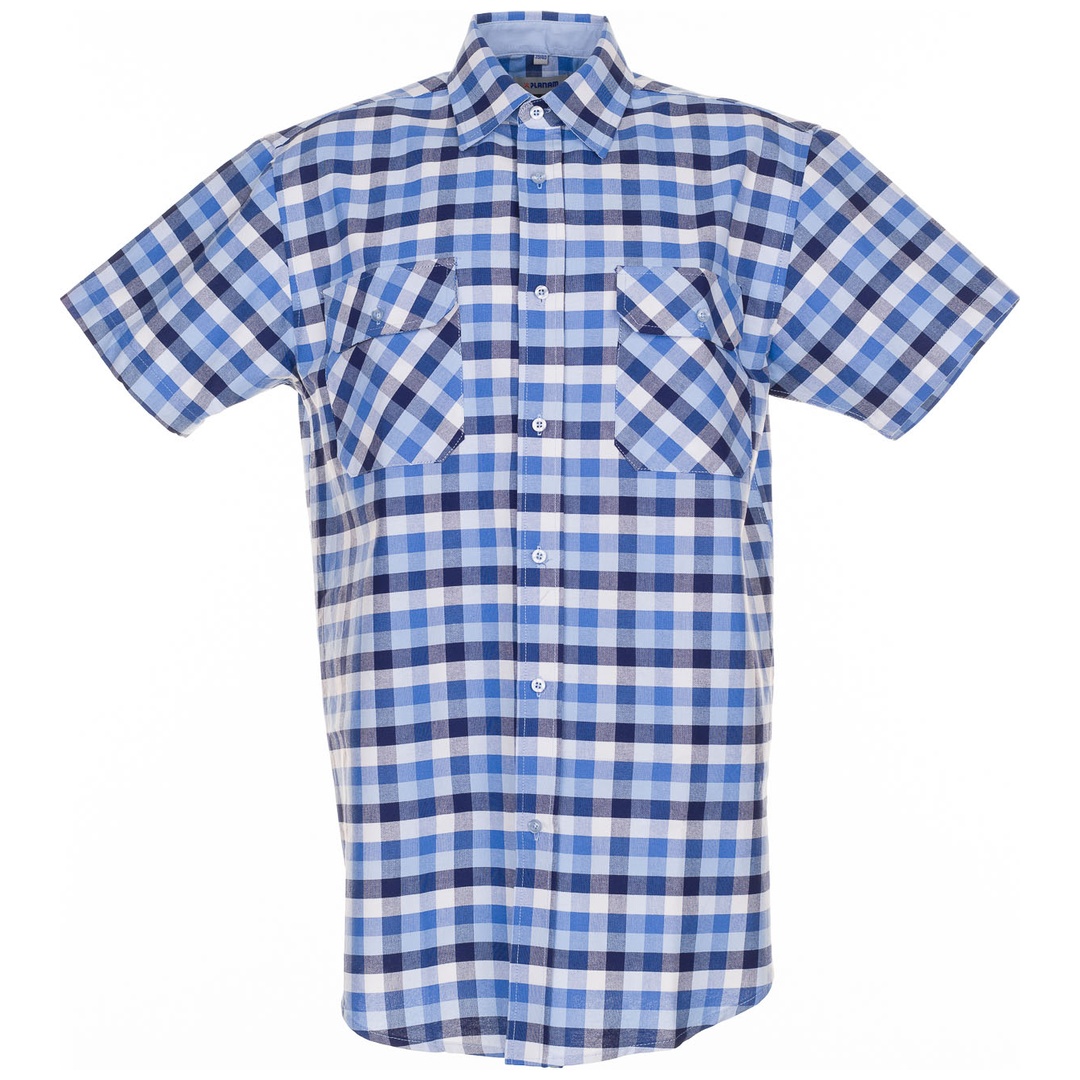 Planam Countryhemd 1/4 Arm Gr. 39/40 blau kariert