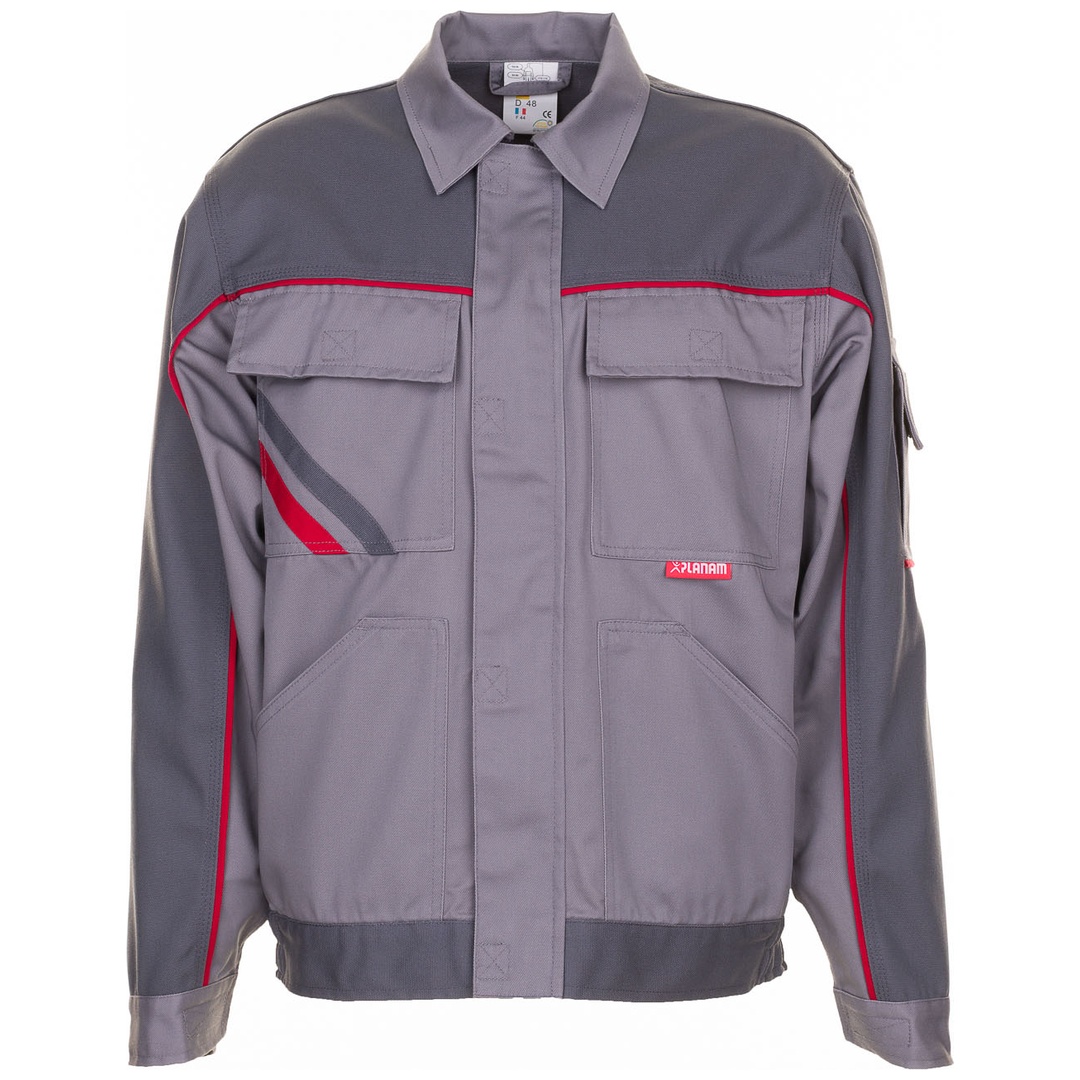 Planam Bundjacke Highline Gr. 114 zink/schiefer/rot