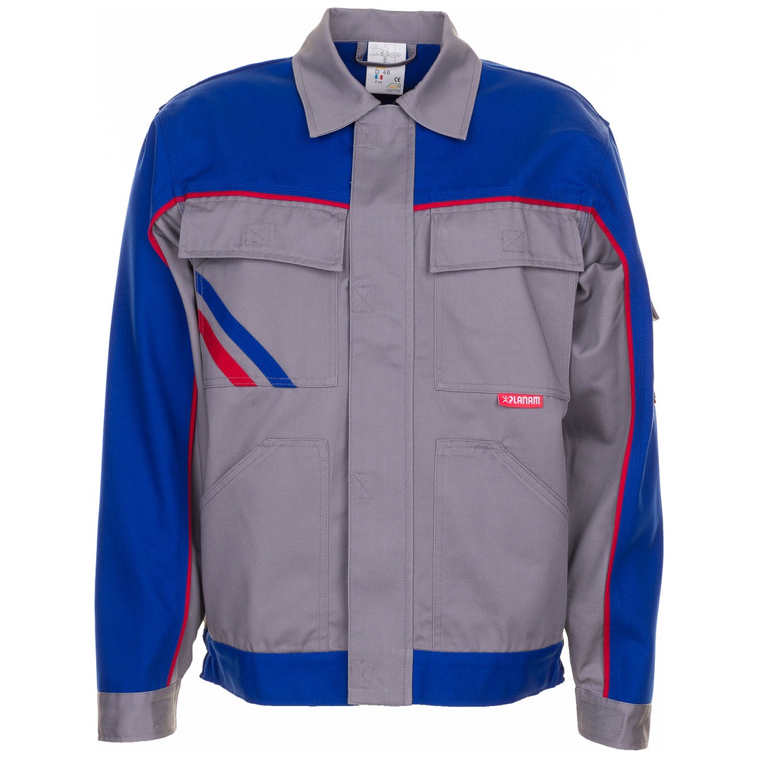 Planam Bundjacke Highline Gr. 56 zink/kornblau/rot