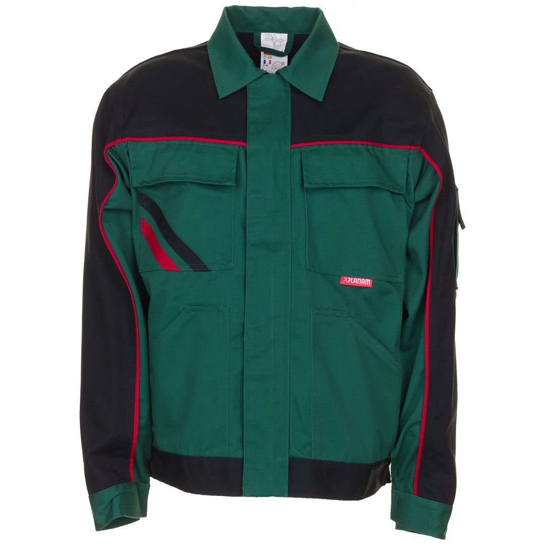 Planam Bundjacke Highline Gr. 60 grün/schwarz/rot