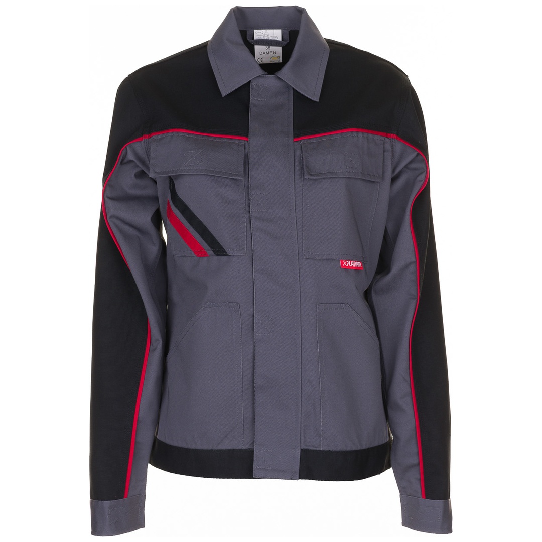 Planam Bundjacke Damen Highline Gr. 46 schiefer/schwarz/rot