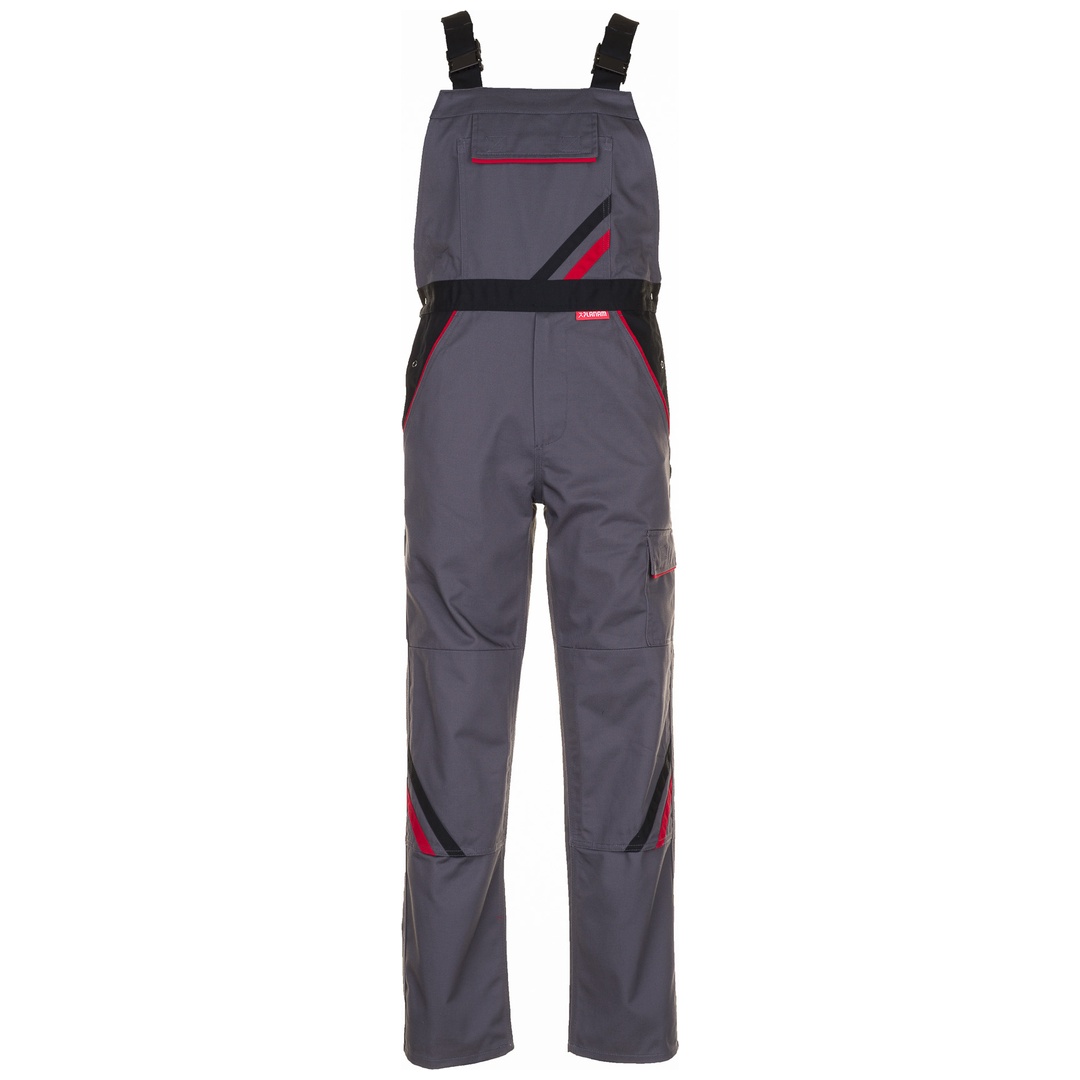 Planam Latzhose Highline Gr. 58 schiefer/schwarz/rot