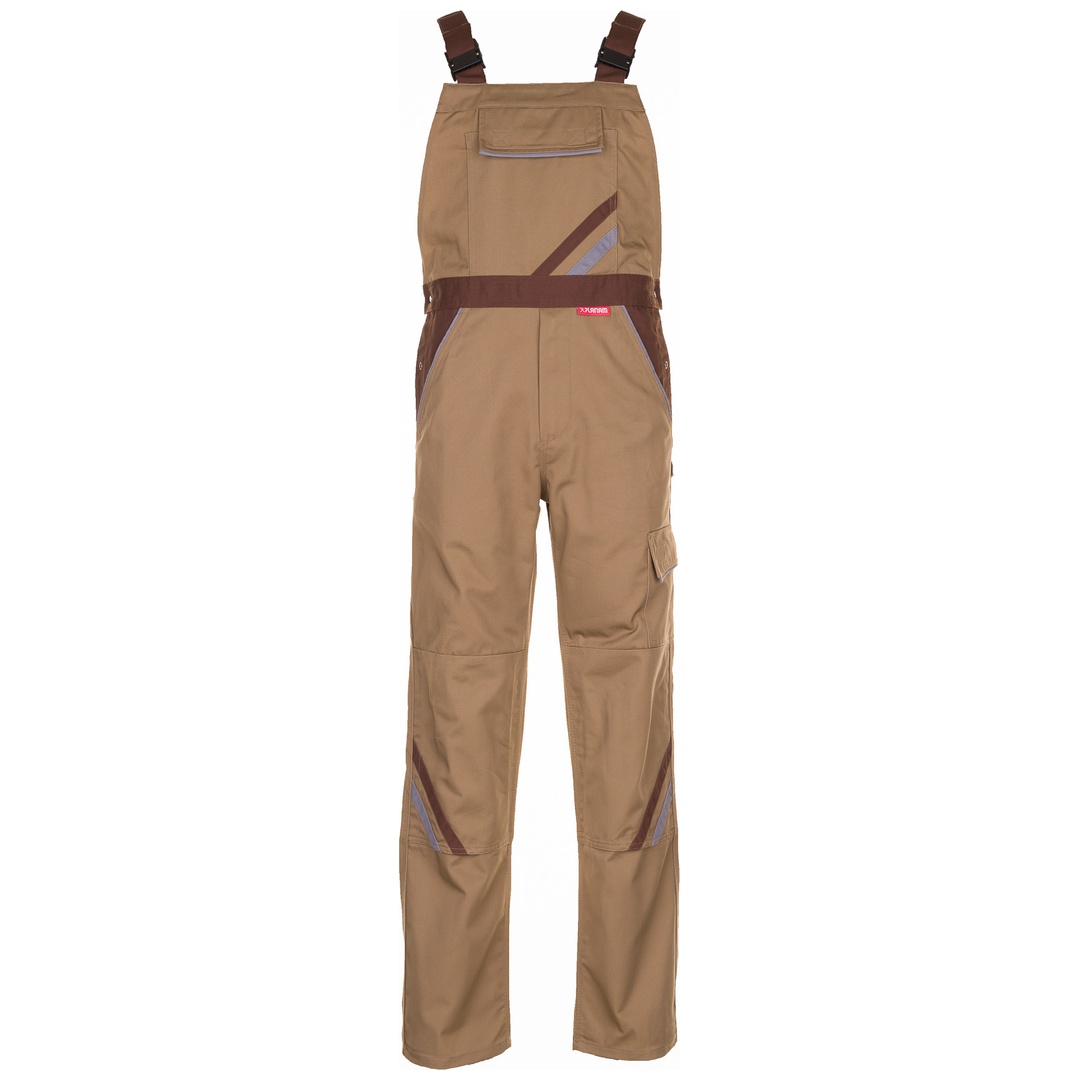 Planam Latzhose Highline Gr. 40 khaki/braun/zink