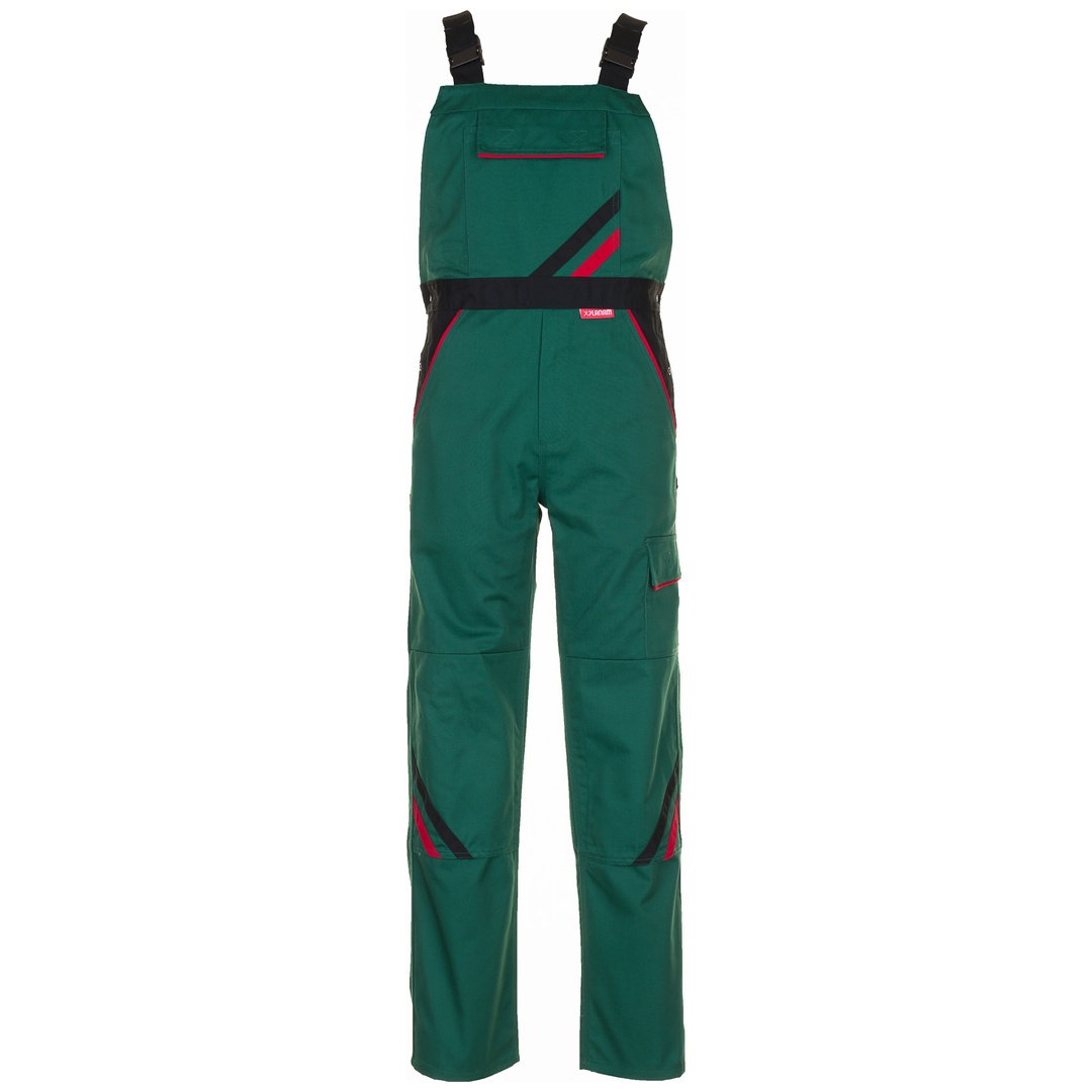 Planam Latzhose Highline Gr. 48 grün/schwarz/rot