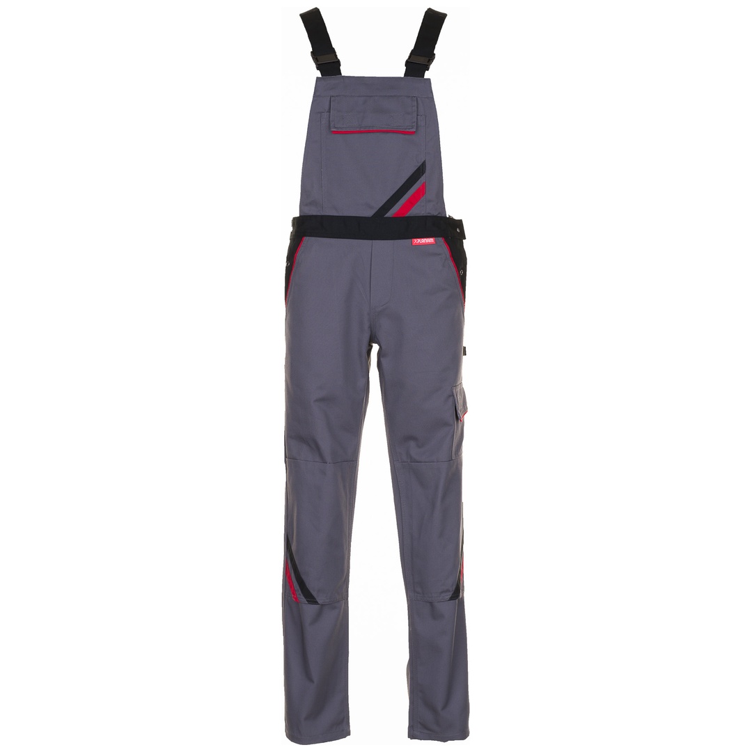 Planam Latzhose Highline Damen, Gr. 38 schiefer/schwarz/rot