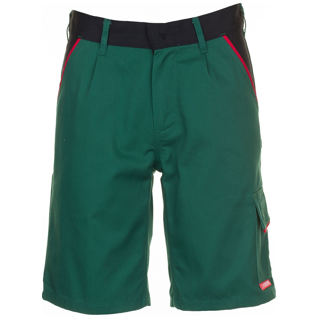 Planam Shorts Highline Gr. S grün/schwarz/rot