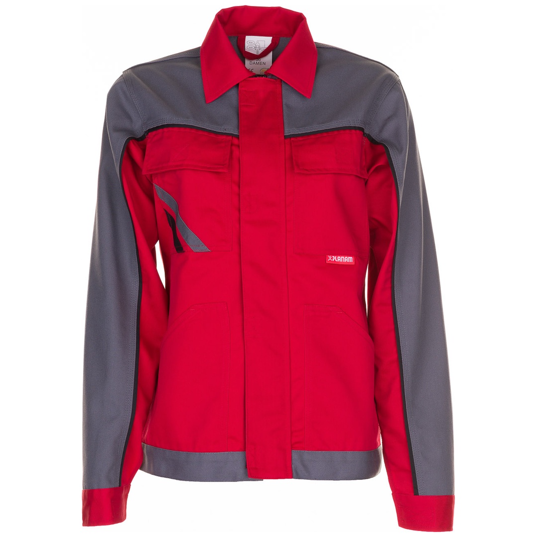 Planam Bundjacke Damen Highline Gr. 42 rot/schiefer/schwarz