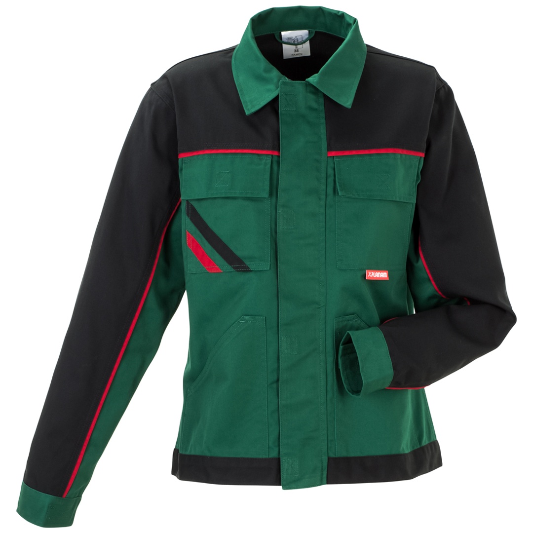 Planam Bundjacke Damen Highline Gr. 46 grün/schwarz/rot