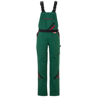 Planam Latzhose Highline Damen, Gr. 42 grün/schwarz/rot