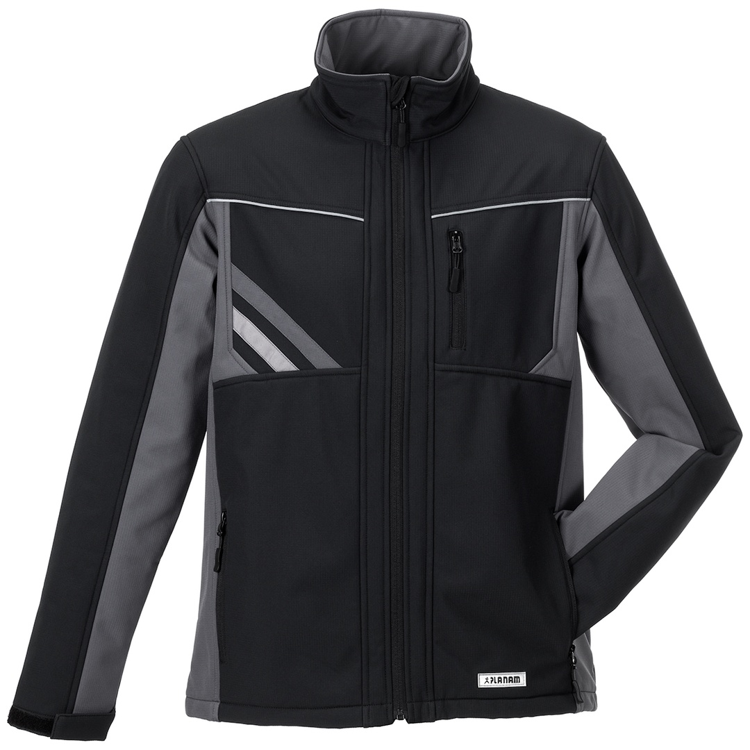 Planam Softshelljacke Highline Gr. 4XL schwarz/schiefer/zink