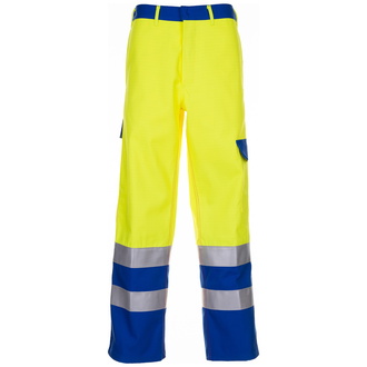 Planam Multinorm Bundhose Warnschutz Major Protect Gr. 42 warngelb/kornblau