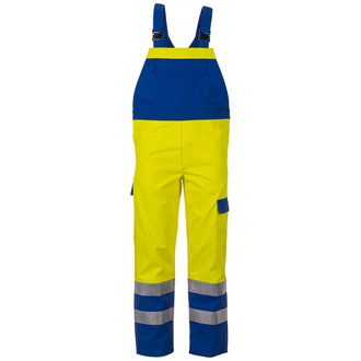 Planam Multinorm Latzhose Warnschutz Major Protect Gr. 42 warngelb/kornblau