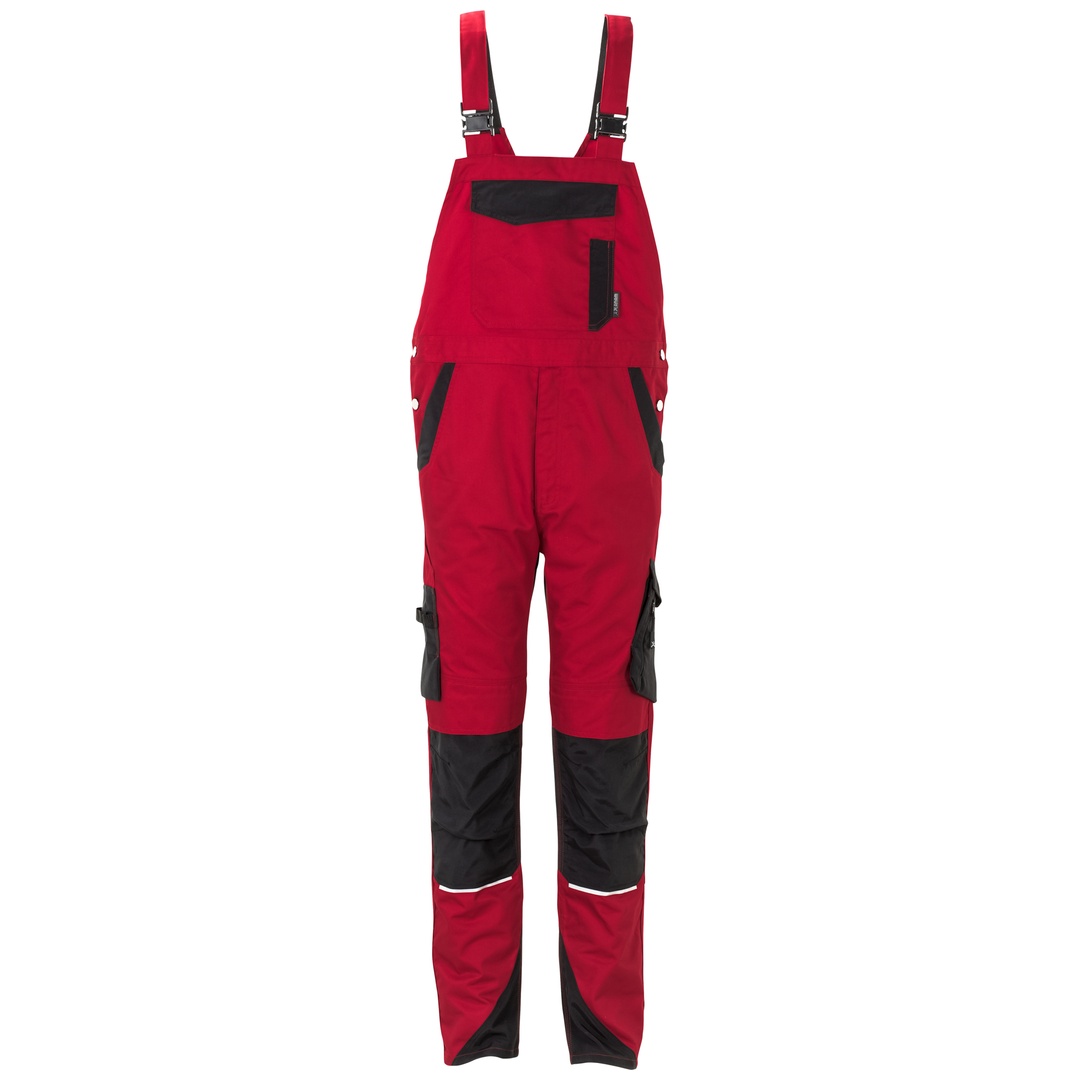 Planam Latzhose Norit Herren Gr. 50 rot/schwarz