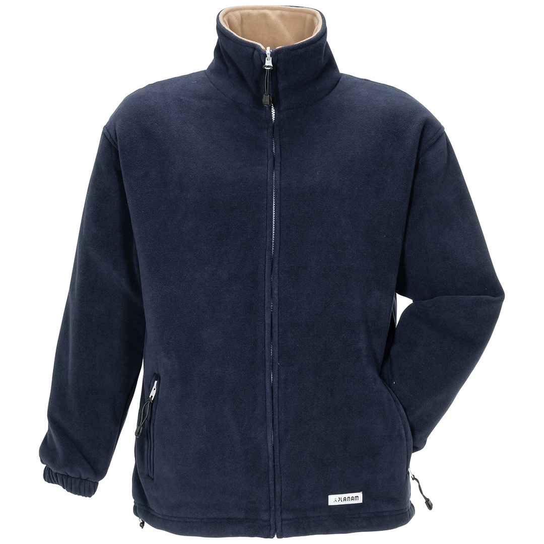 Planam Fleecejacke Outdoor Stream Gr. XS marine/camel