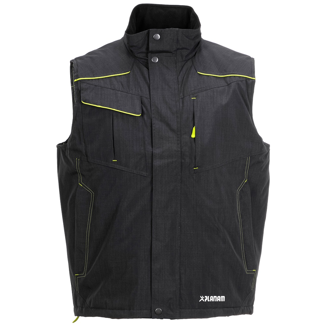 Planam Weste Outdoor Neon, Gr. 2XL grau/grün