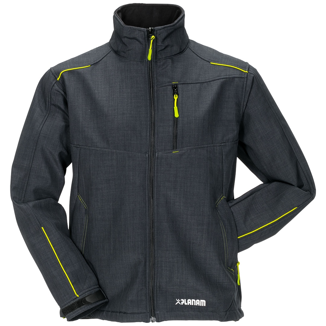 Planam Softshelljacke Outdoor Neon Gr. 2XL grau/grün