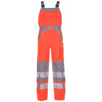 Planam Warnschutz Latzhose Plaline Gr.24 orange/zink