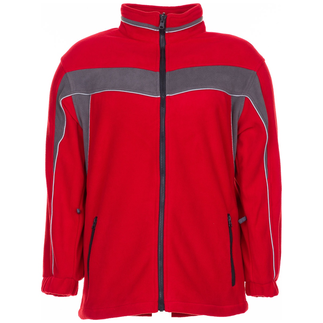 Planam Fleecejacke Plaline Gr. 2XL rot/schiefer