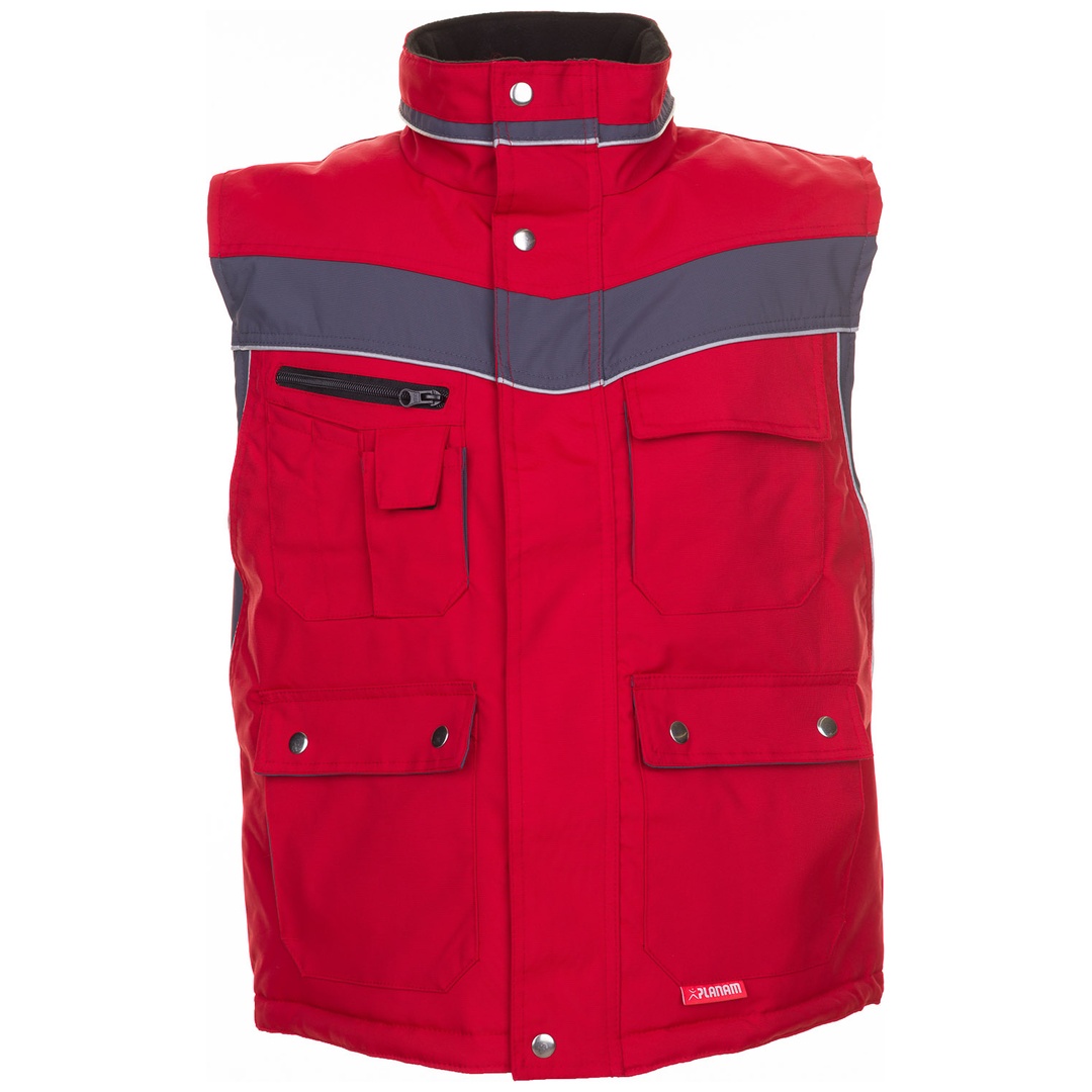 Planam Winterweste Plaline Gr. 2XL rot/schiefer
