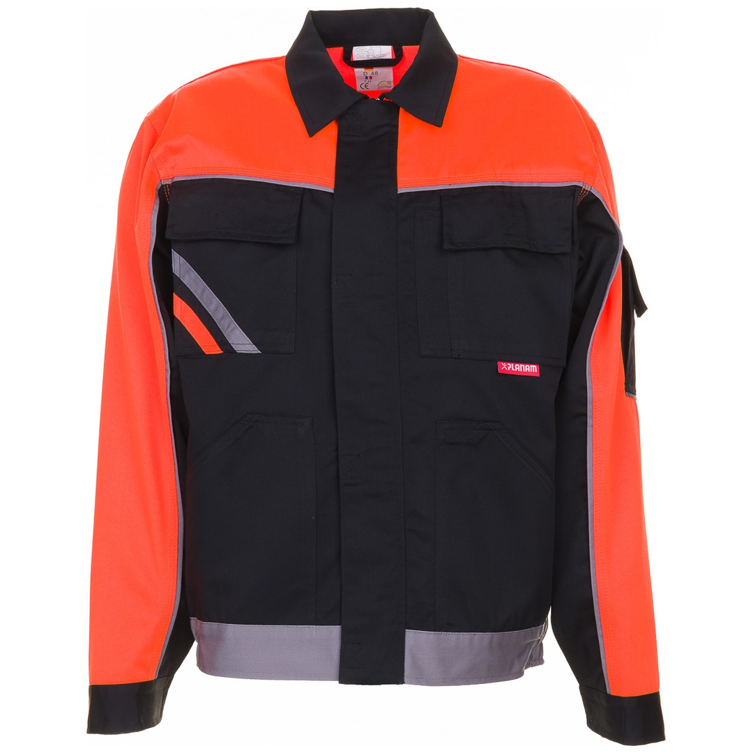 Planam Bundjacke Visline V1, Gr. 25 schwarz/orange/zink