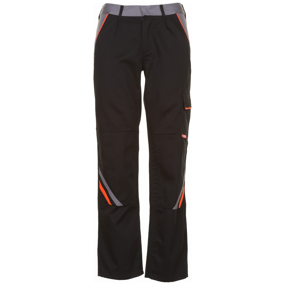 Planam Bundhose Visline, Gr. 46 schwarz/orange/zink