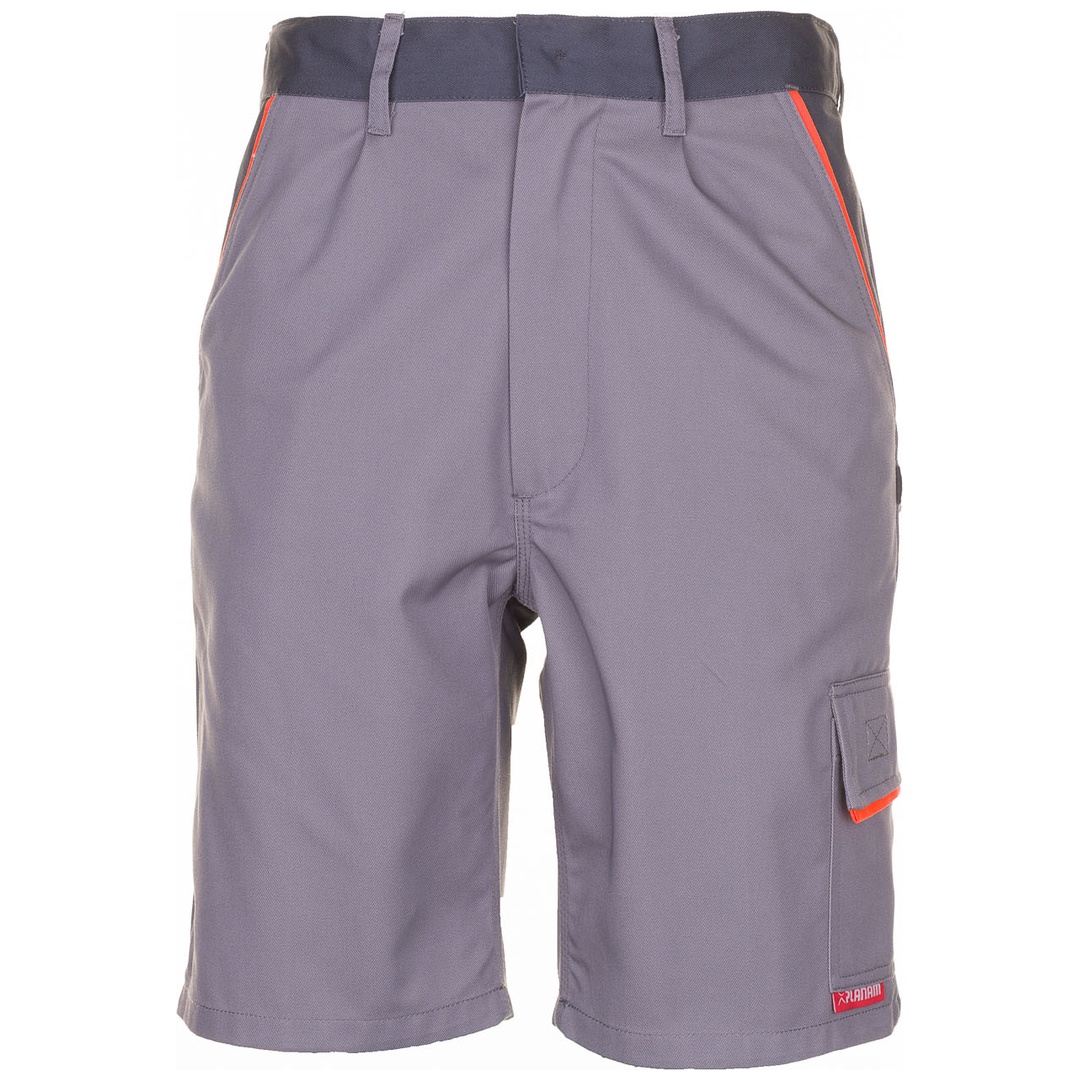 Planam Shorts Visline, Gr. 2XL zink/orange/schiefer