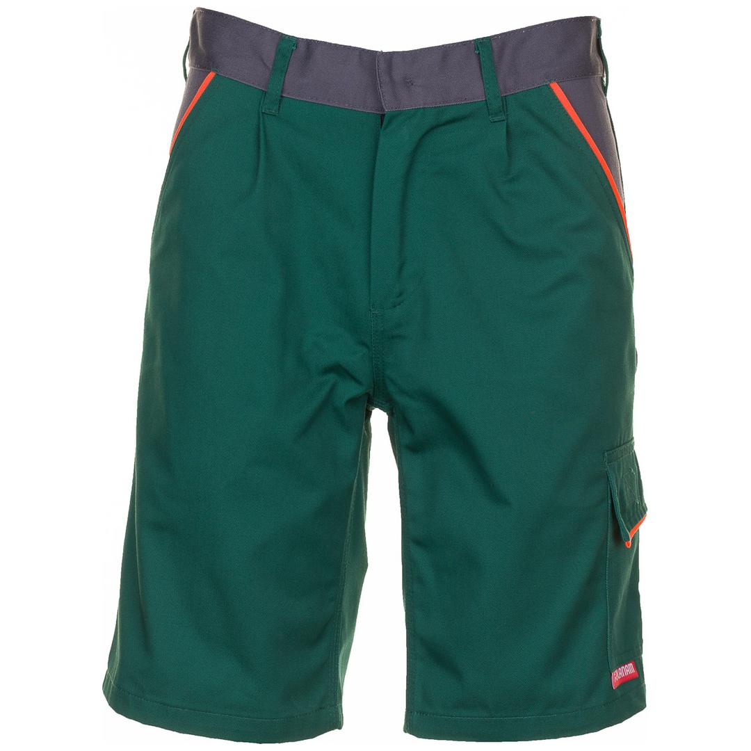 Planam Shorts Visline, Gr. XL grün/orange/schiefer