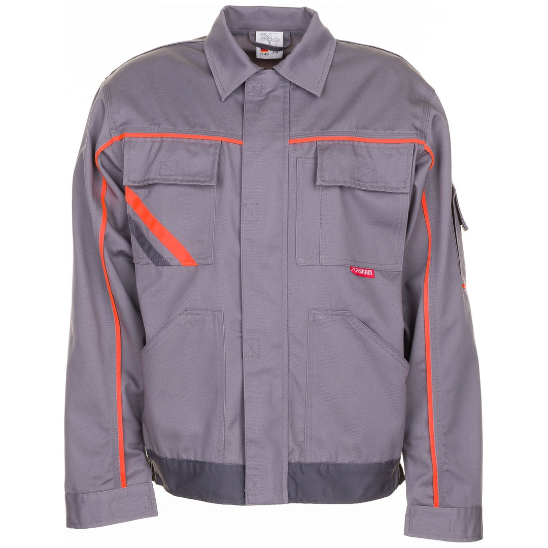 Planam Bundjacke Visline V2, Gr. 62 zink/orange/schiefer