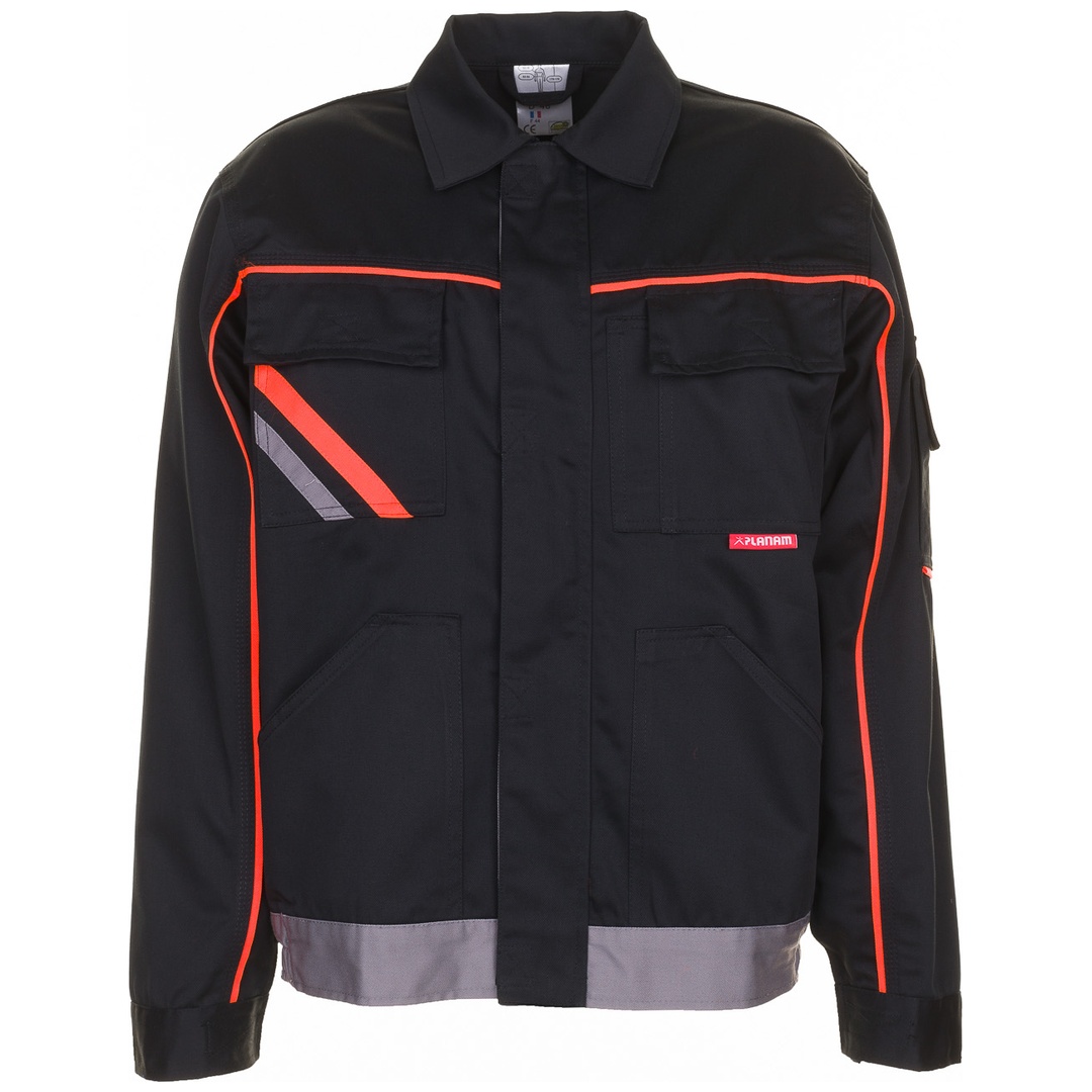 Planam Bundjacke Visline V2, Gr. 58 schwarz/orange/zink