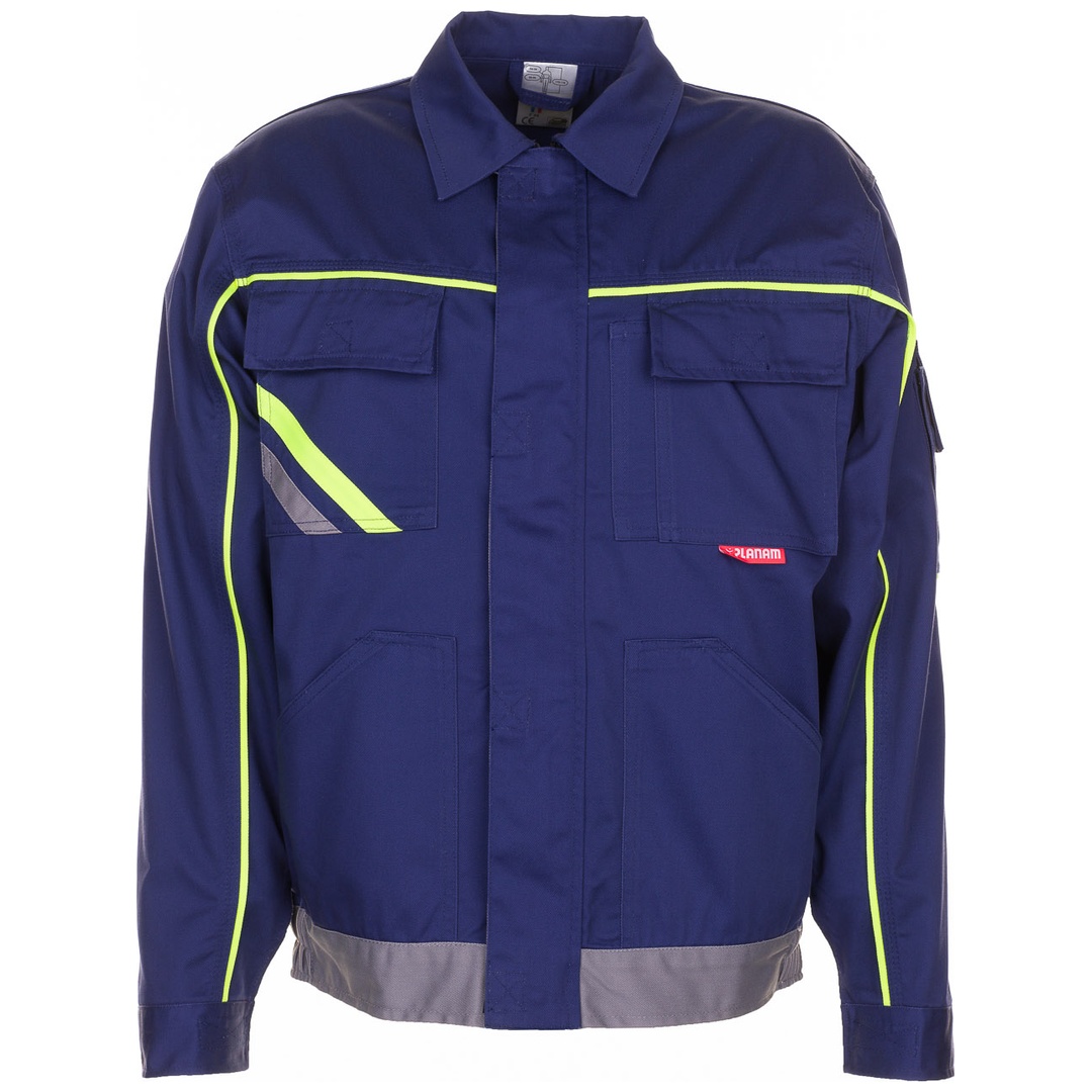 Planam Bundjacke Visline V2, Gr. 60 marine/gelb/zink