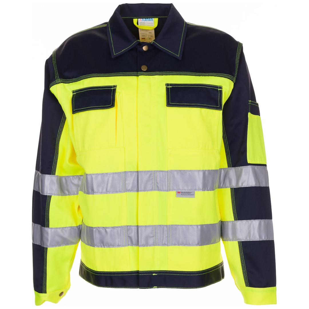 Planam Warnschutz Bundjacke zweifarbig Gr. 46 gelb/marine