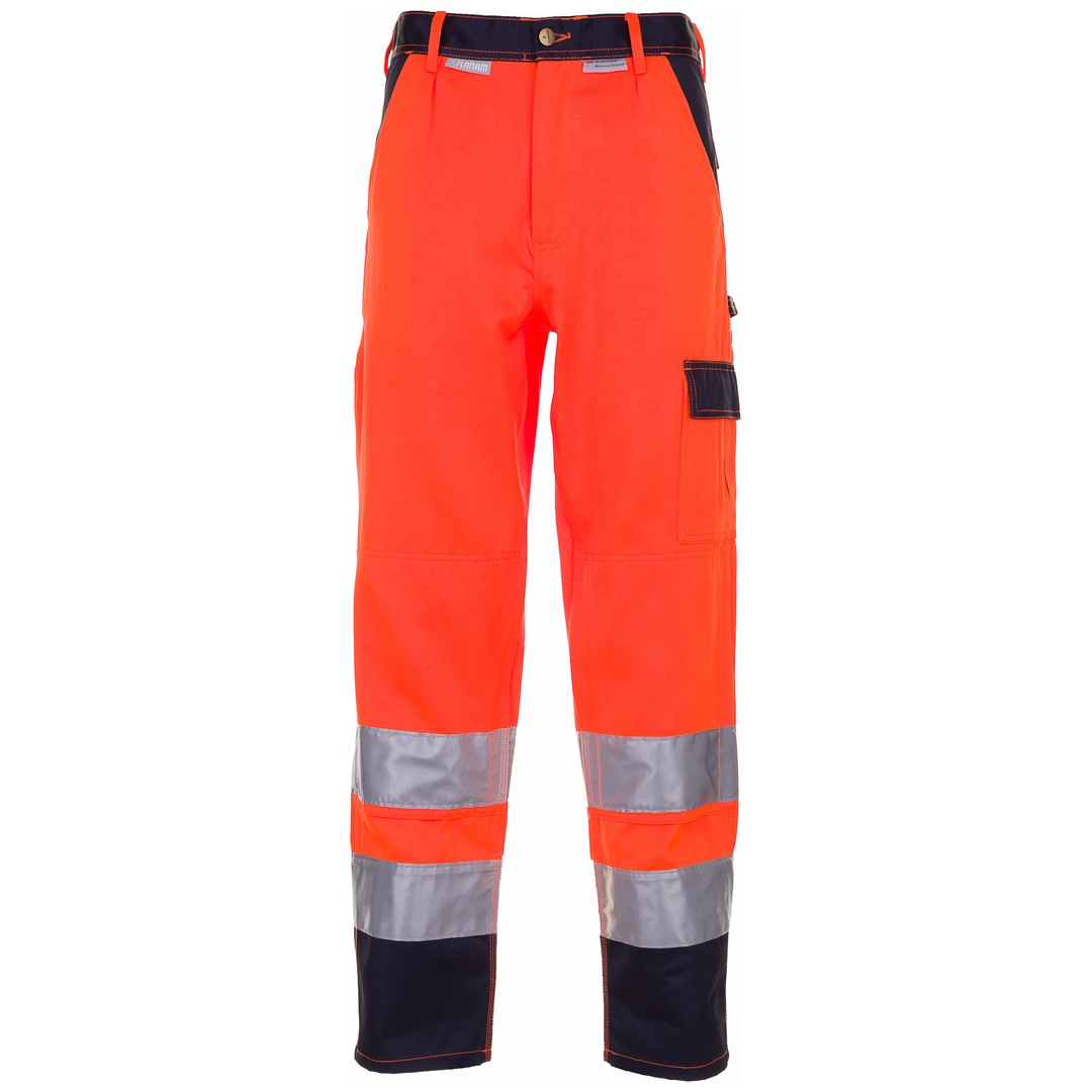 Planam Warnschutz Bundhose zweifarbig Gr. 94 orange/marine