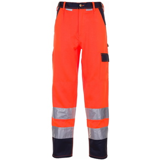 Planam Warnschutz Bundhose zweifarbig Gr. 48 orange/marine